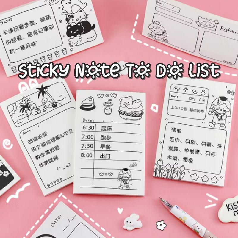 

Sticky Note / Kertas Catatan / Memo Tempel To Do List Black and White