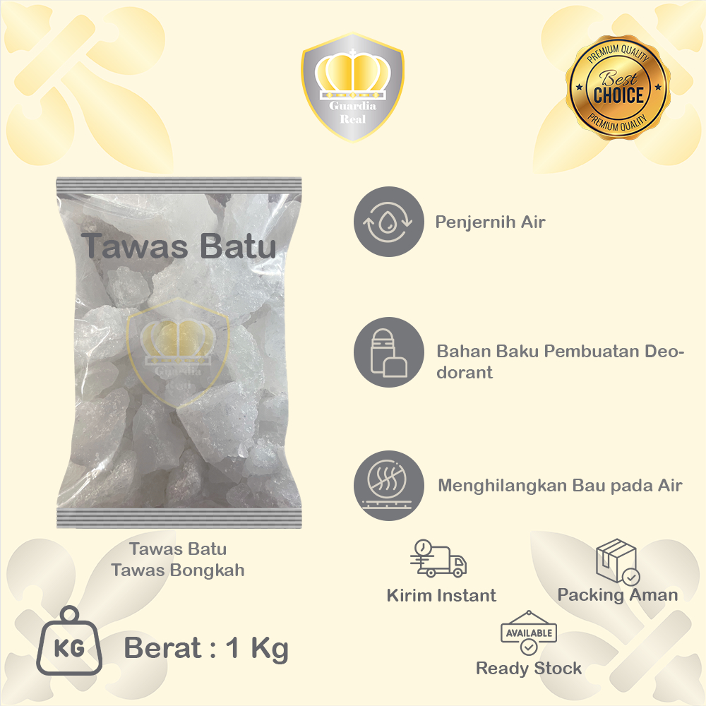 Tawas Batu 1 Kg/ Tawas Bongkah 1 Kg/ Batu Tawas 1 Kg/ Tawas Crystal 1 Kg/ Tawas Penjernih Air 1 Kg