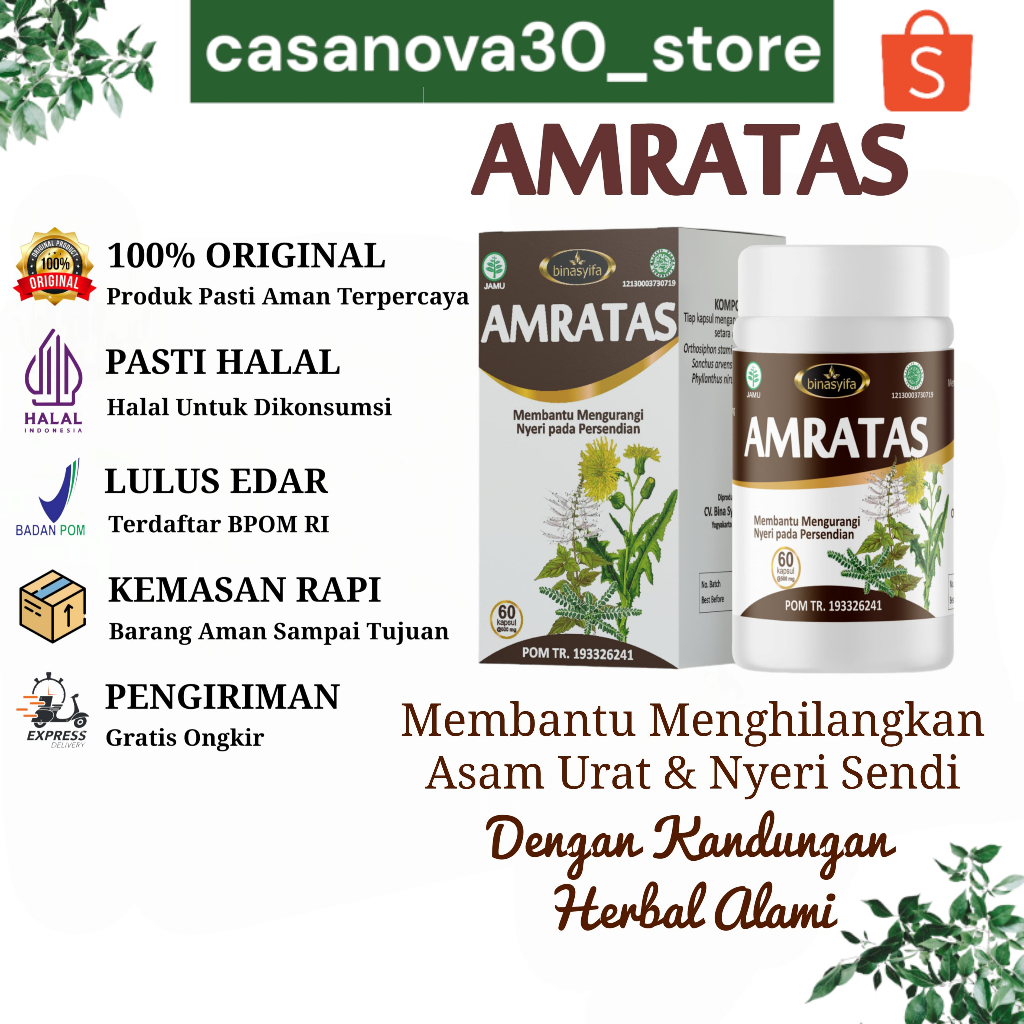 Amratas Obat Asam Urat Nyeri Sendi Rematik Radang Persendian Ampuh Dengan Herbal Alami