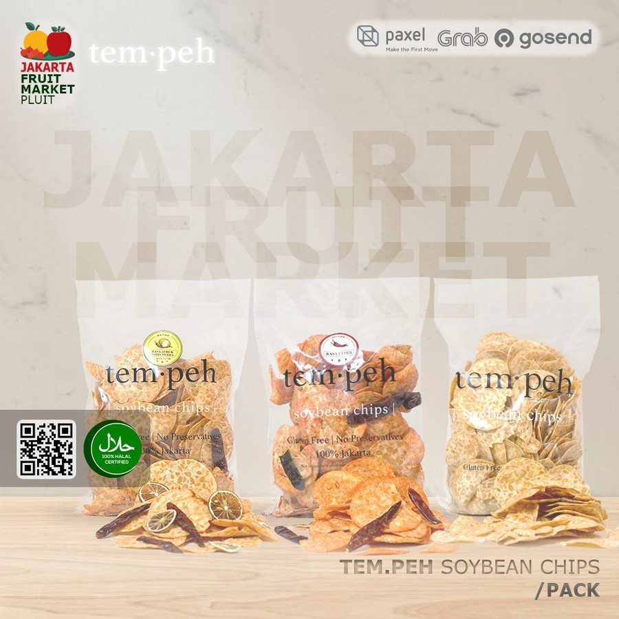 

TEMPEH soy bean chips tem.peh aneka rasa / original / nipis / pedas / rendang / kripik tempe