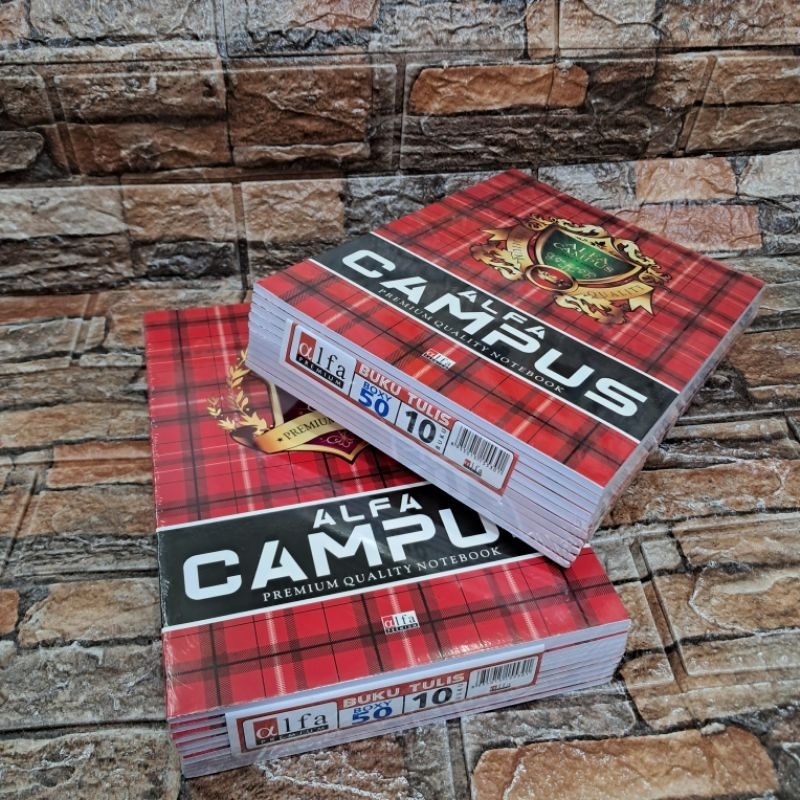 

BUKU TULIS ALFA CAMPUS [ 50 LEMBAR ] UK BOXY/B5 1PACK ISI 10 BUKU
