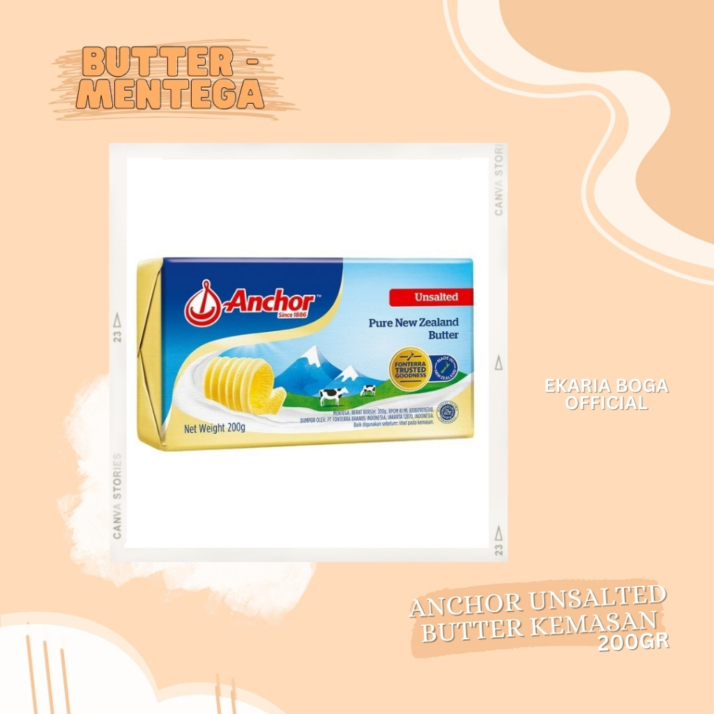 

BUTTER | MENTEGA | MARGARINE | ANCHOR UNSALTED BUTTER KEMASAN 200GR