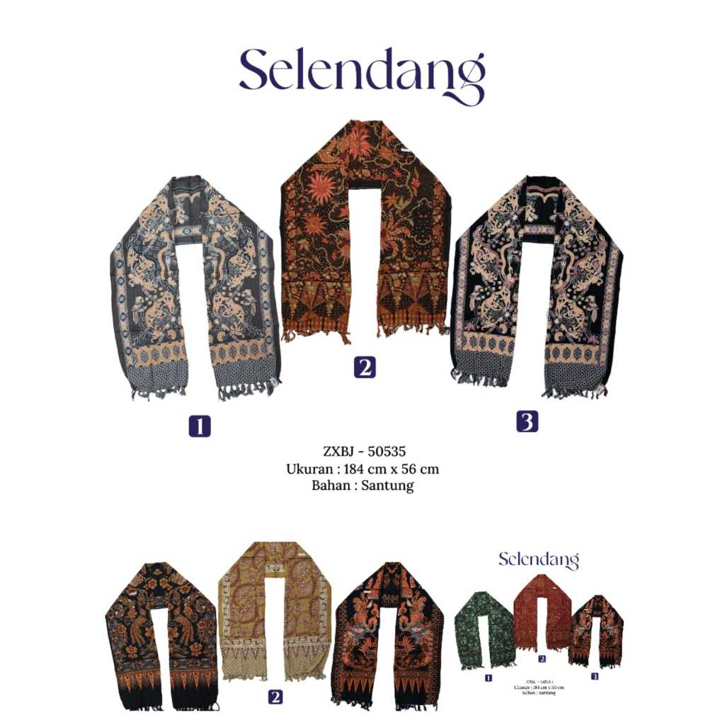 SELENDANG BATIK SELENDANG BAHAN SANTUNG SELENDANG RIA BATIK