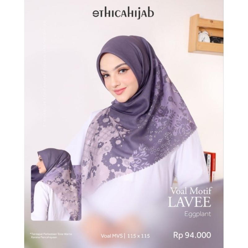 HIJAB VOAL MOTIF PREMIUM LASERCUT 115X115 LAVEE SQUARE