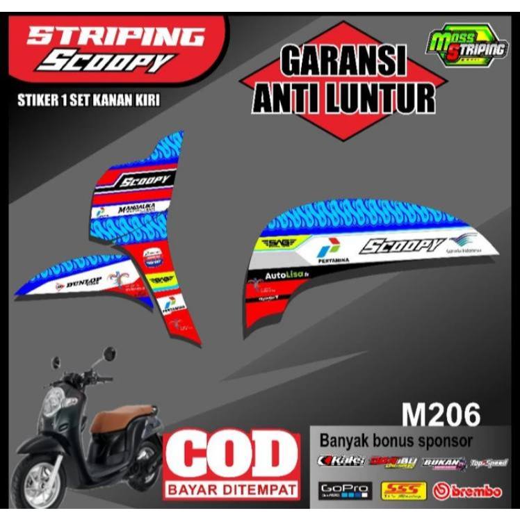 Sticker Striping Motor SCOOPY FI 2017 2020 Setriping Stiker setrip strip modif modifikasi racing res
