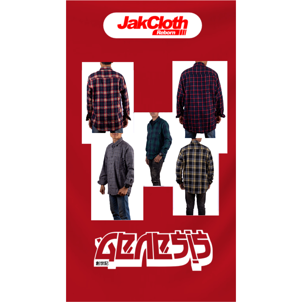 Genesis Flannel Panjang (Brown/Green/Navy/Grey/Linen/Red)