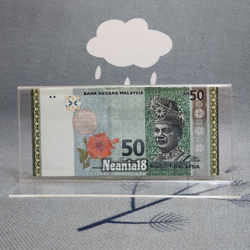 Akrilik Tempat Uang Pajangan Hiasan Malaysia 50 Ringgit