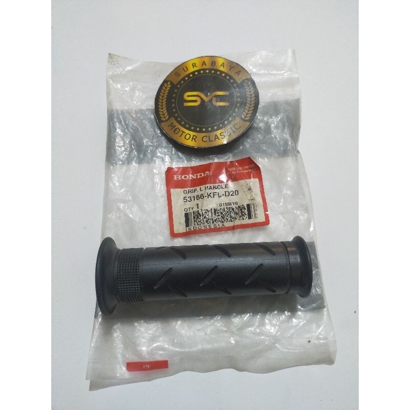 53166-KFL-D20 hand grip handfat karet stang setir kiri Honda Supra x 125 karisma  ORI AHM