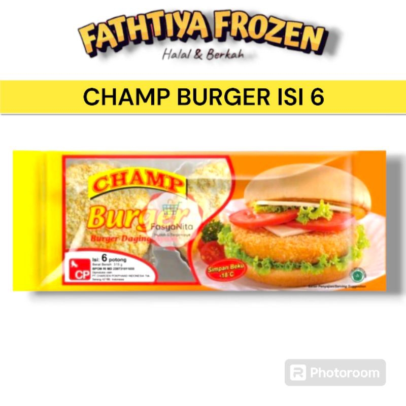 

Burger champ ayam crispy isi 6 pcs