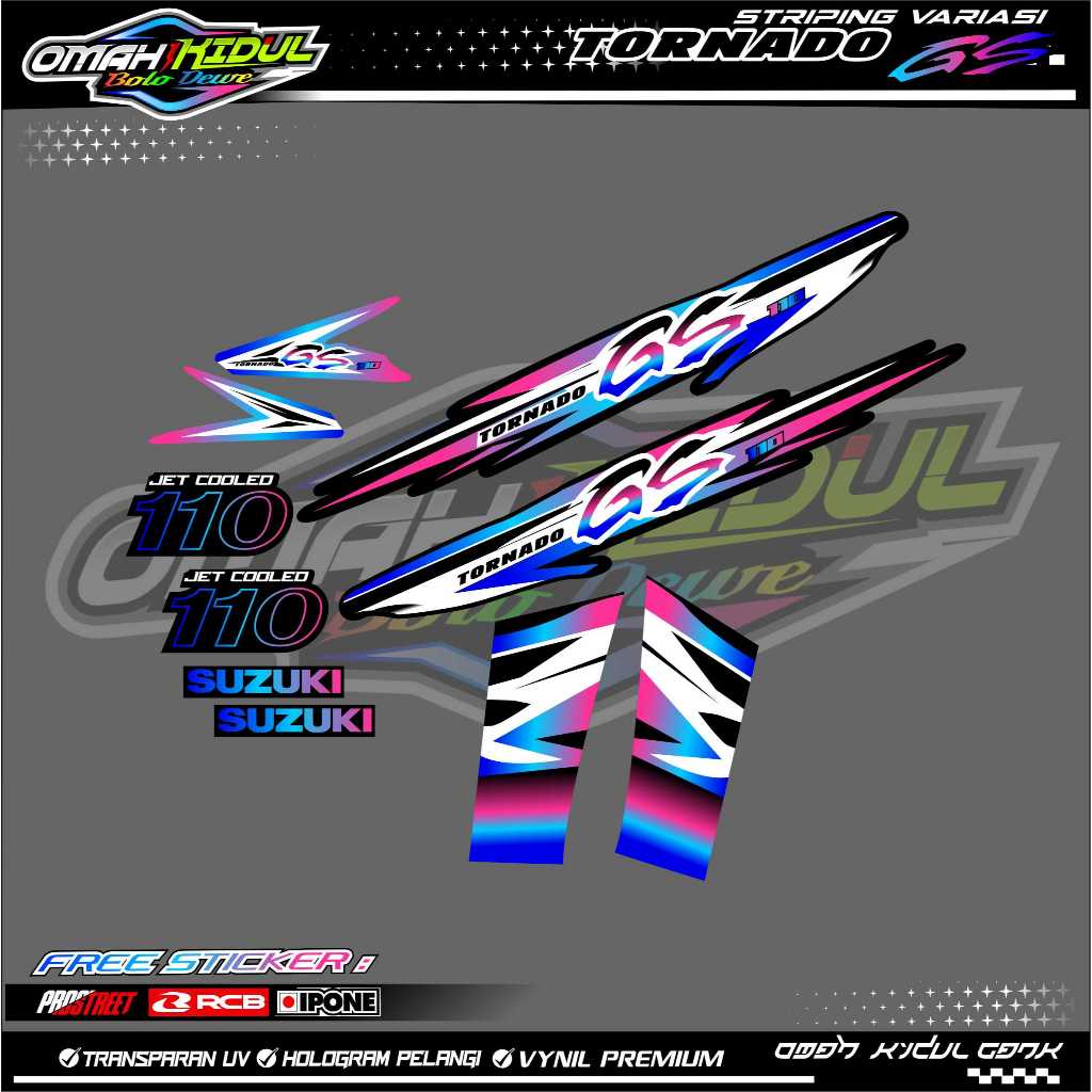 STRIPING VARIASI SUZUKI TORNADO GS / STICKERS LIST VARIASI MOTOR TORNADO GS