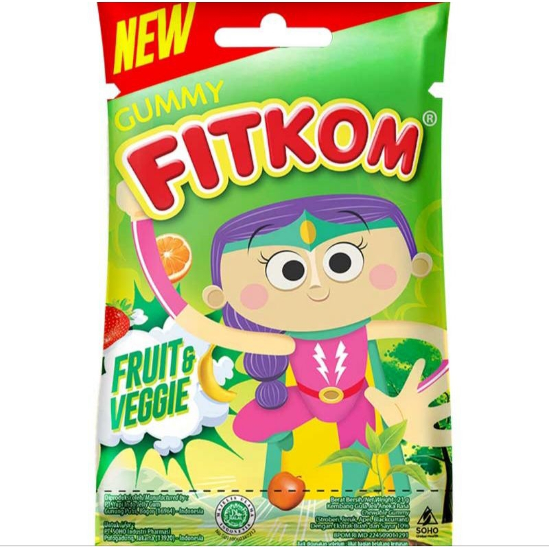 

Fitkom Gummy Fruit & Veggie - Isi 1 Sachet / Multivitamin Anak / Nafsu Makan / Imunitas / Daya Tahan Tubuh / Suplemen Anak