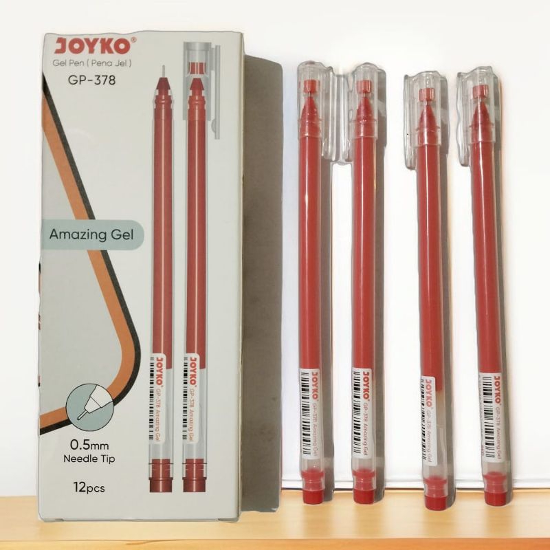 

(1Kotak/12Pcs) Pena Joyko GP-378 warna Merah