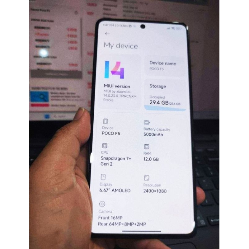 POCO F5 SECOND LIKE NEW RAM 12/256