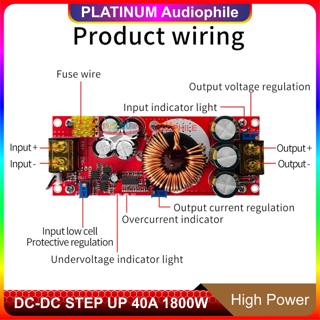 RB22 DC-DC Step Up 1800W 40A Boost Converter High Power Stepup Modul SU-1800W