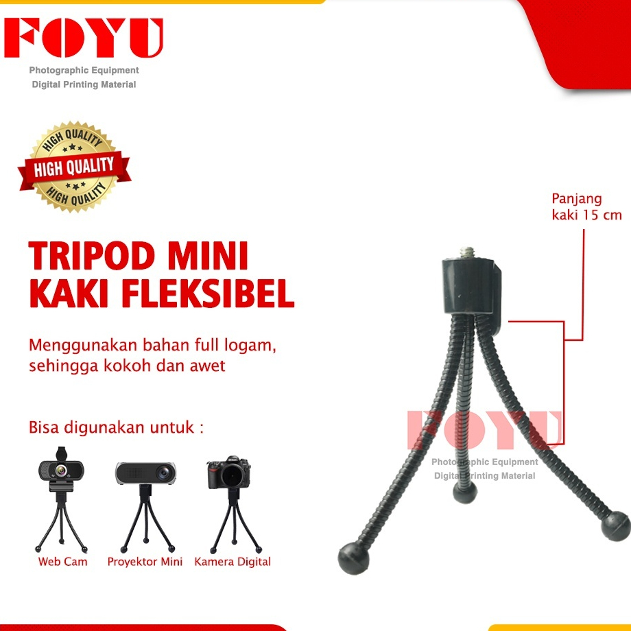 Tripod Mini Kaki Fleksibel Full Besi META KUAT KOKOH Mini Tripod Holder Extendable HP Universal Brac