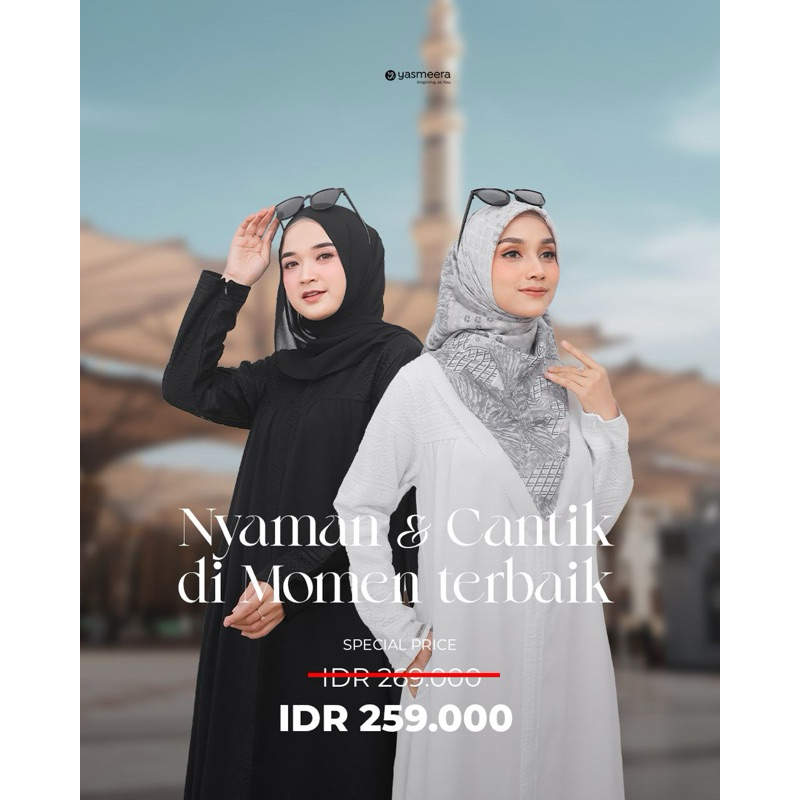 GAMIS MARYAM | Gamis Yasmeera Terbaru | Maryam Dress by Yasmeera | Gamis Hitam polos | Gamis Putih P