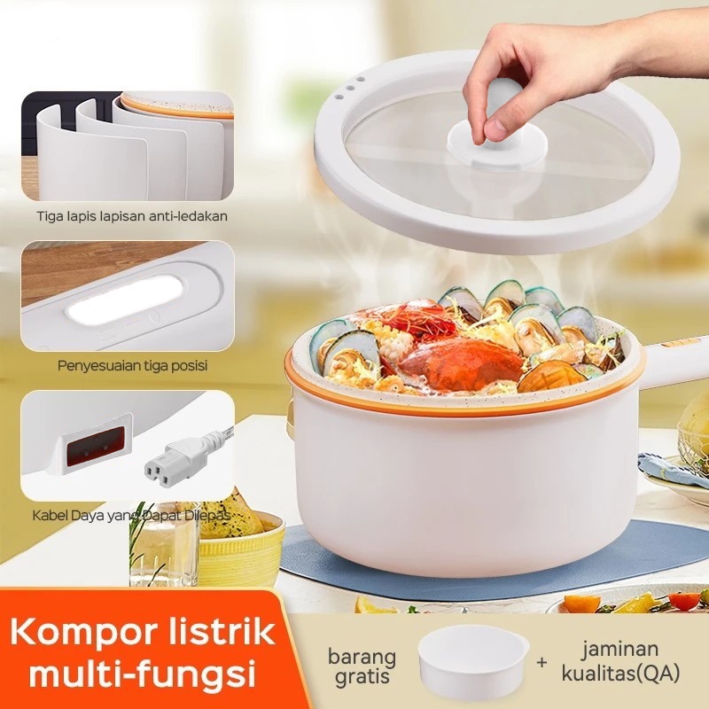 Panci Masak Elektrik Kapasitas Besar 2 Liter Wajan Elektrik Asrama Wajan Listrik Rumah Tangga Multif