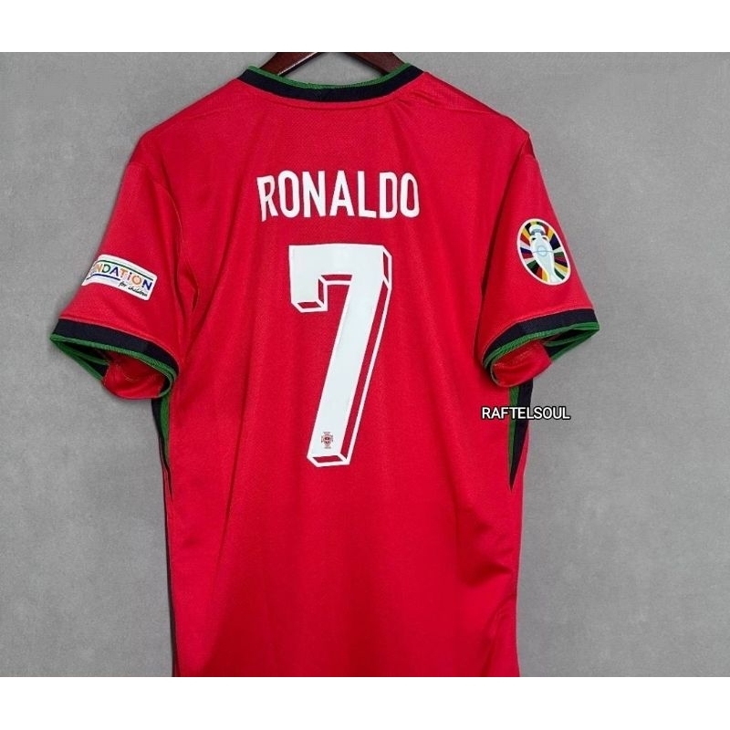 JERSEY BAJU BOLA PORTUGAL HOME 2024 EUROO RONALDO GRADE ORI