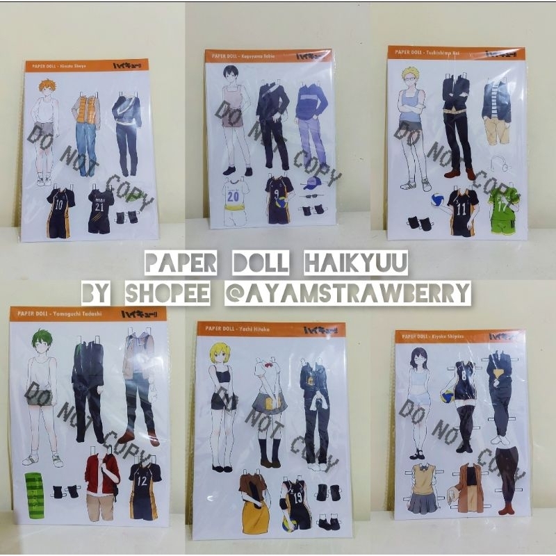 [MIN. ORDER 5K] Paper Doll / Bongkar Pasang / BP Anime Haikyuu Karasuno - Mainan Jadul Hinata Kageya