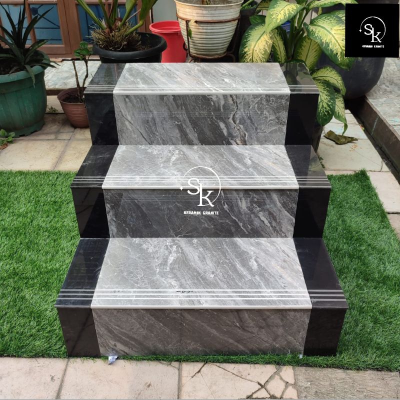 Granite Tangga 30x80 20x80 | 30x90 20x90 | 30x100 20x100 | Ikad Grey Kombinasi List Hitam
