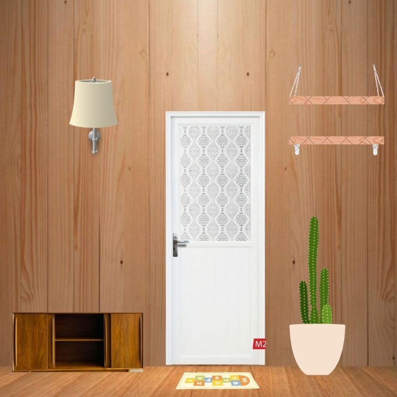 NEW Pintu Kamar Mandi Alumunium 1/2 Kaca Putih Pintu Kamar Mandi / Pintu Alumium Kaca Premium Pintu