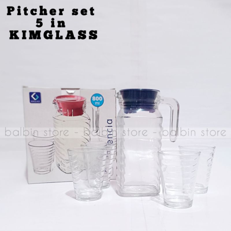 pitcher teko set isi 5 pcs kimglass drink set terbaru - teko set unik - teko set buat kado