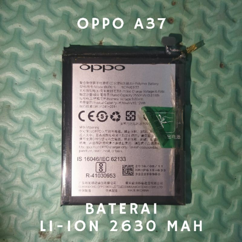 BATERAI OPPO A37 ORI COPOTAN