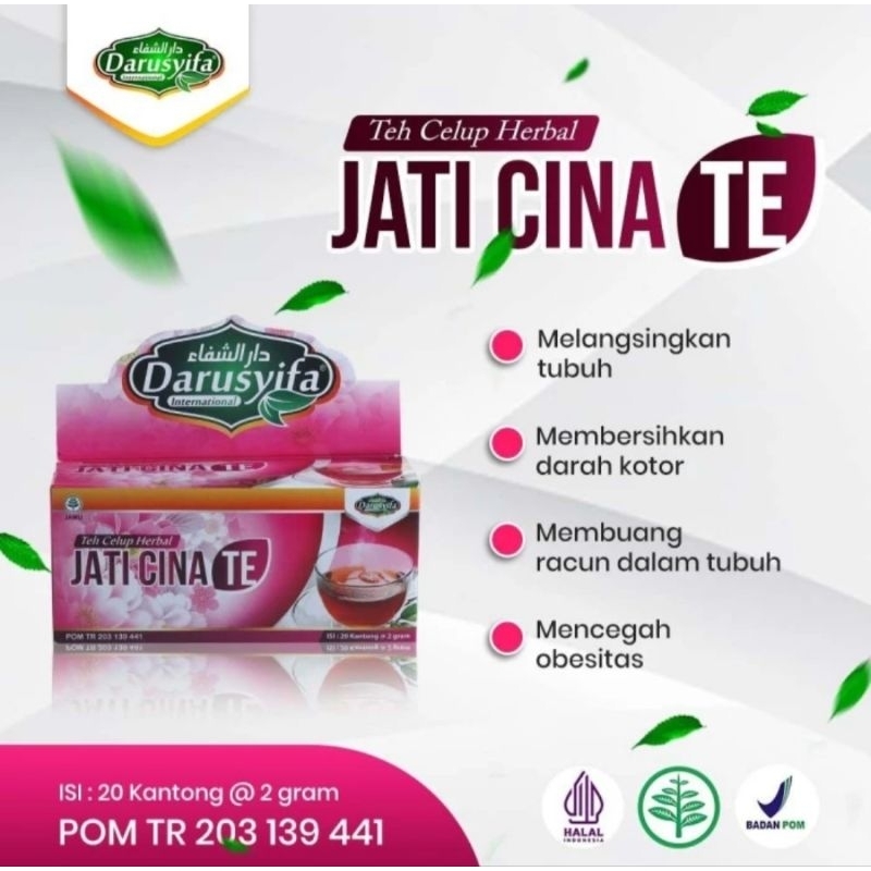 

TEH JATI CINA DARUSYIFA TEH CELUP HERBAL TEH LANGSING PELANGSING DIET ALAMI ISI 20 PCS