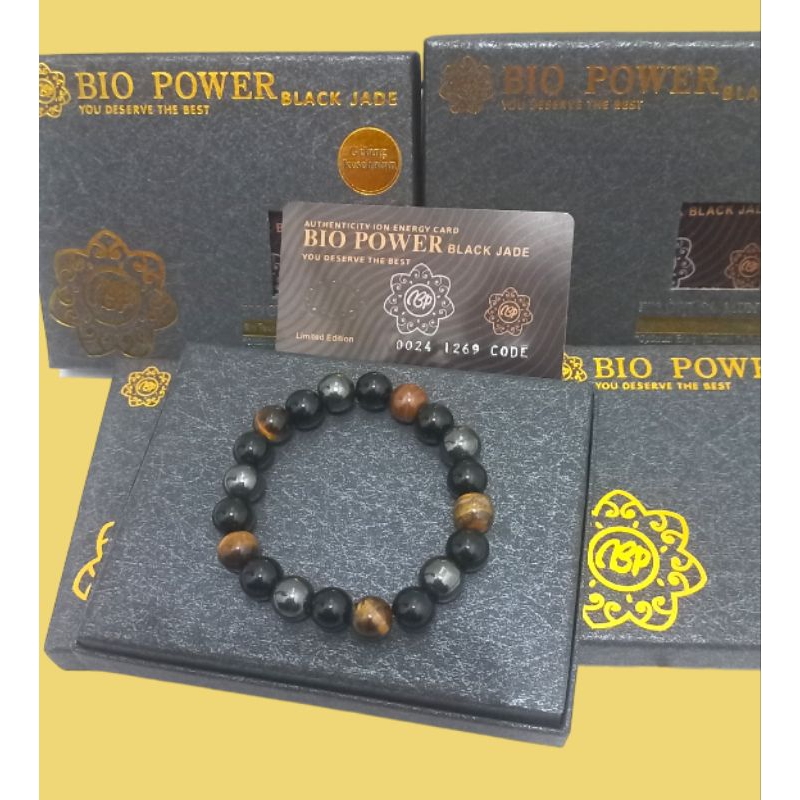 Gelang Kesehatan Bio Power Black Jade Made in Korea