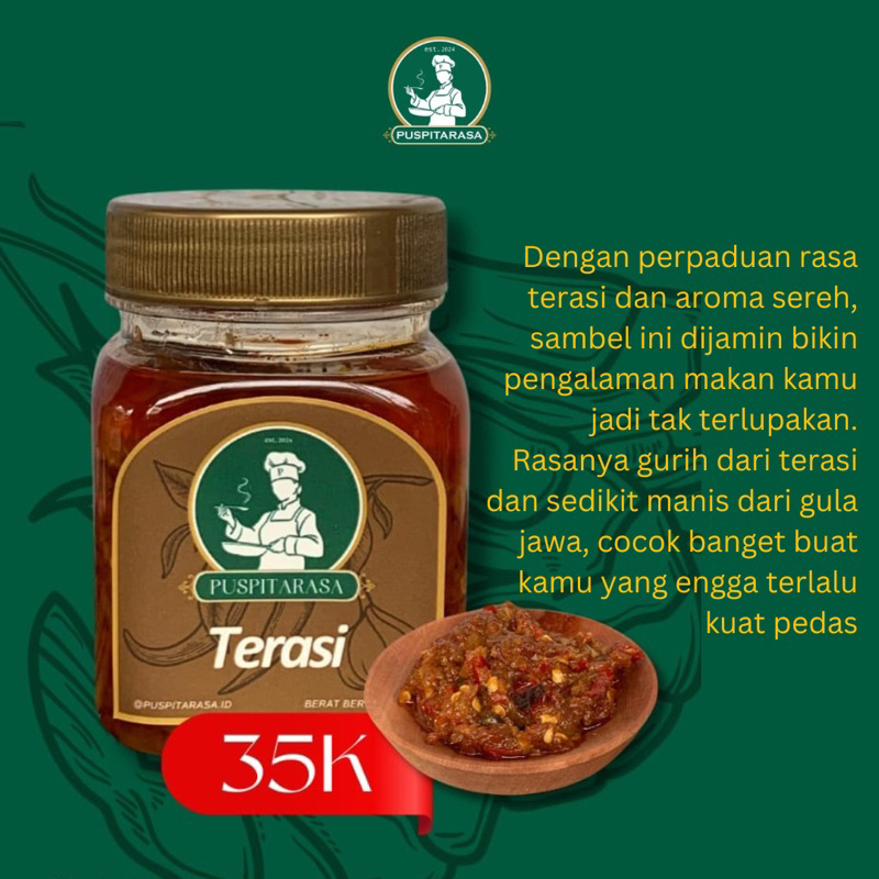 

Sambal Terasi - Toples 150gram - Sambal Legendaris Wangi Sereh Manis Pedas