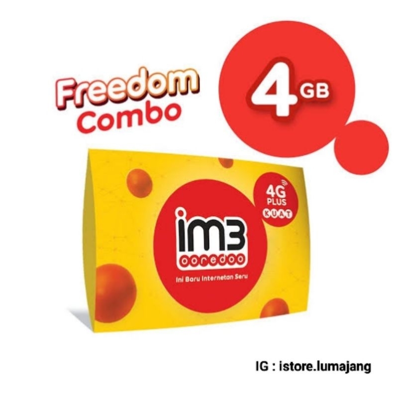 Kartu Perdana Im3 freedom 4GB Jawa Timur & Bali Nusra Segel Indosat