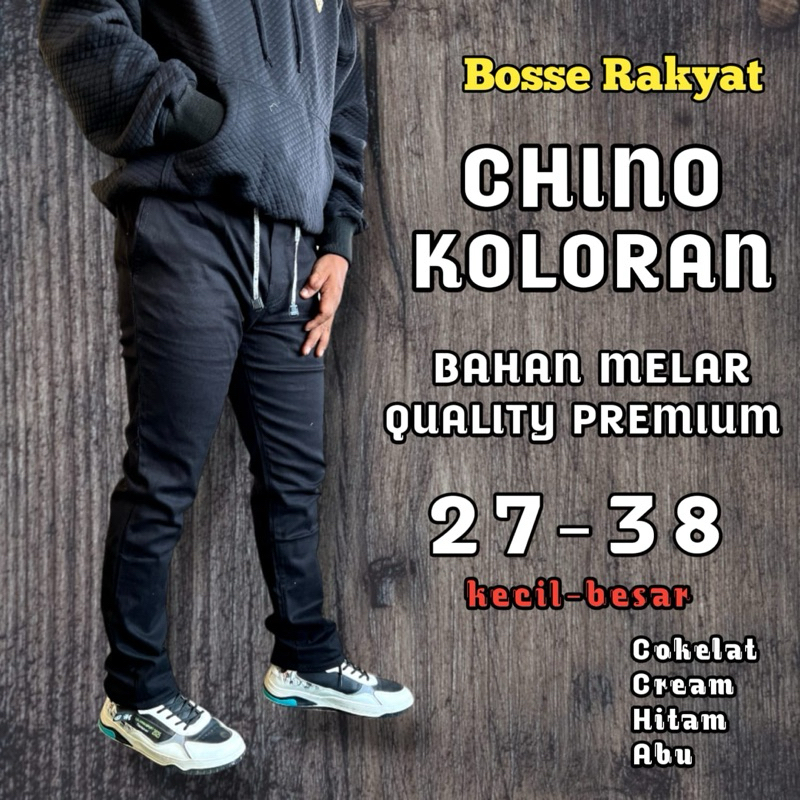 COD CHINO PRIA MURAH/ Chino pinggang karet panjang slimfit/ Celana kain chino pria/ Chino panjang ba