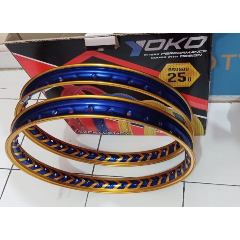 velg. yoko 140+140X17  two-tone BIRU ARROW. dan strar bintang.