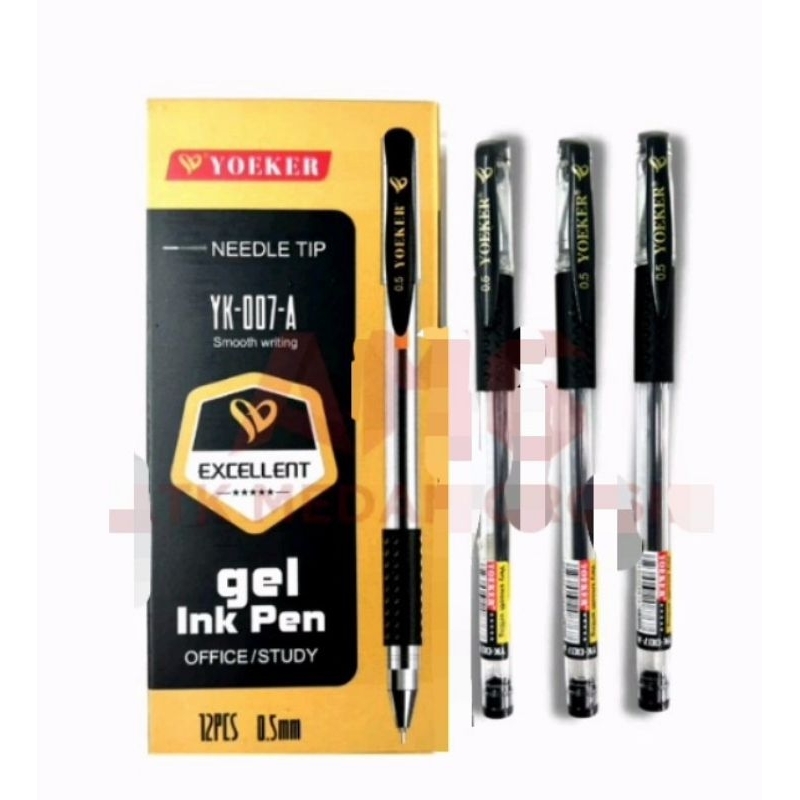 

(KODE B) PULPEN GEL YOEKER 1 KOTAK ISI 12 Pcs