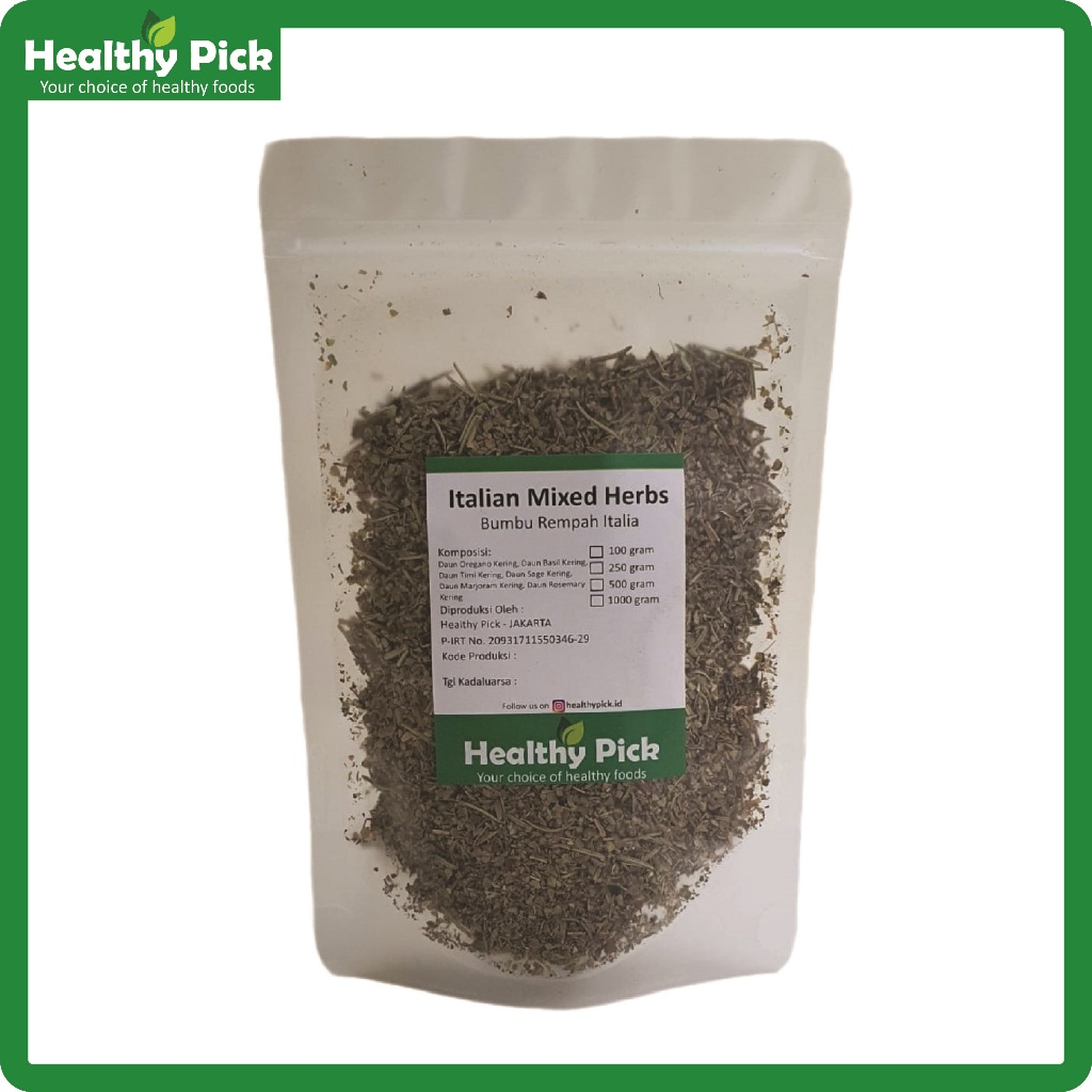 

Italian Mixed Herbs (Bumbu Rempah Italian) 250gr - Healthy Pick