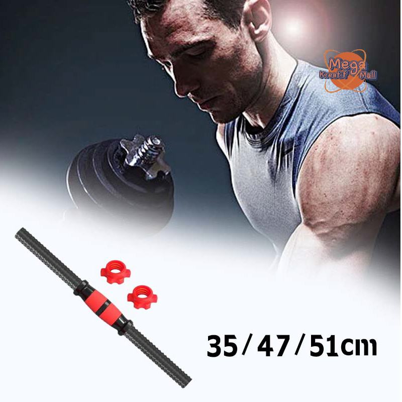 Besi Barbel Bar Dumbell 35 - 51cm Stik Barbel Panjang Pvc Stik Barbel Lurus Bar Dumbell Stik Barbel