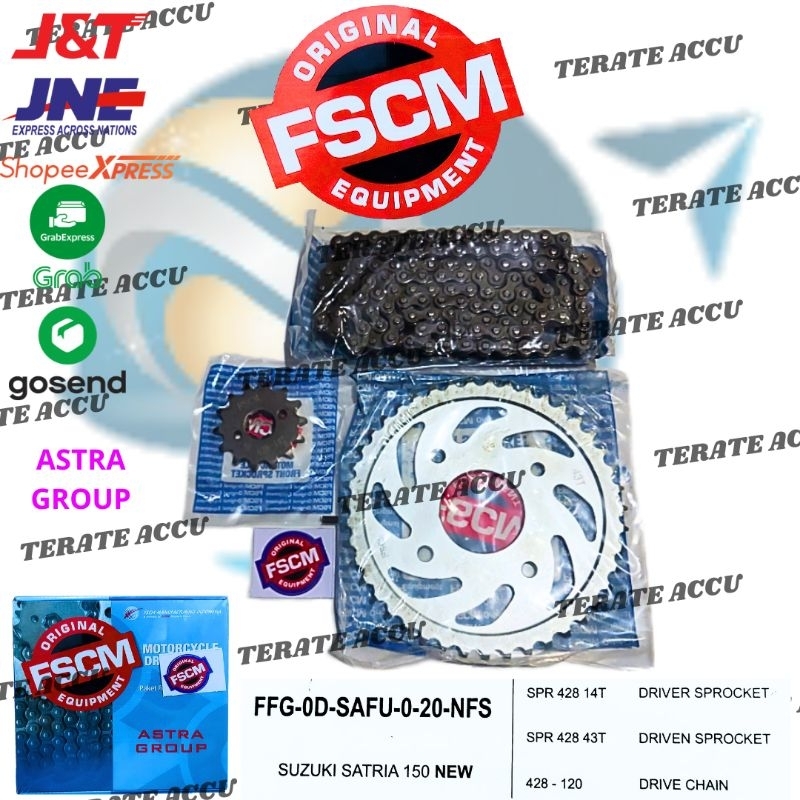 Gear Set Rantai Motor FSCM Satria Fu 150 New Astra Otopart Group
