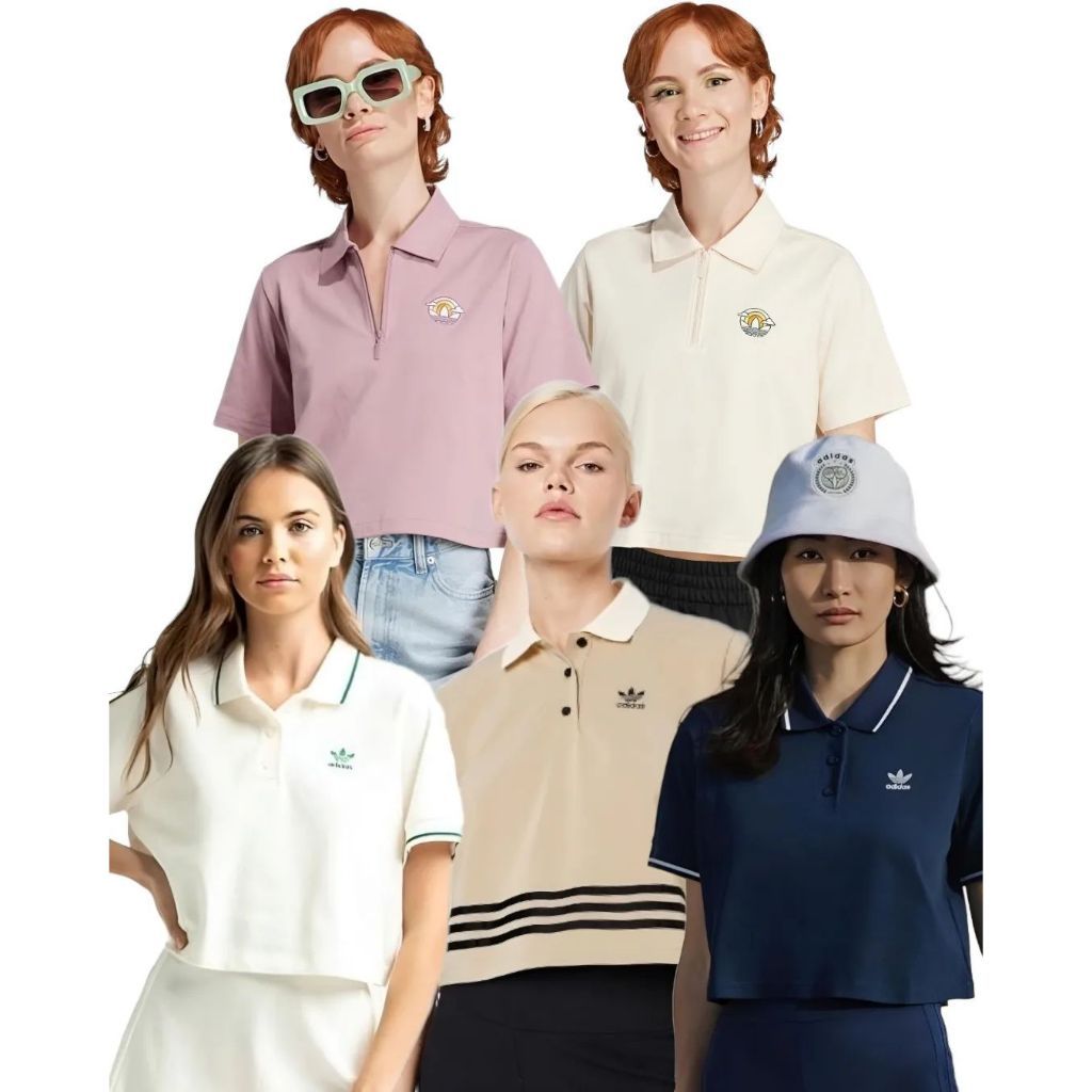 Baju Kaos Polo Crop Wanita Adds Polo Shirt