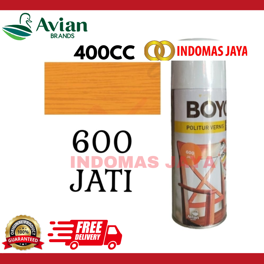 Boyo politur vernis spray 400cc 600 Jati, plitur spray Boyo,plitur semprot Boyo 400 CC,politur Boyo 
