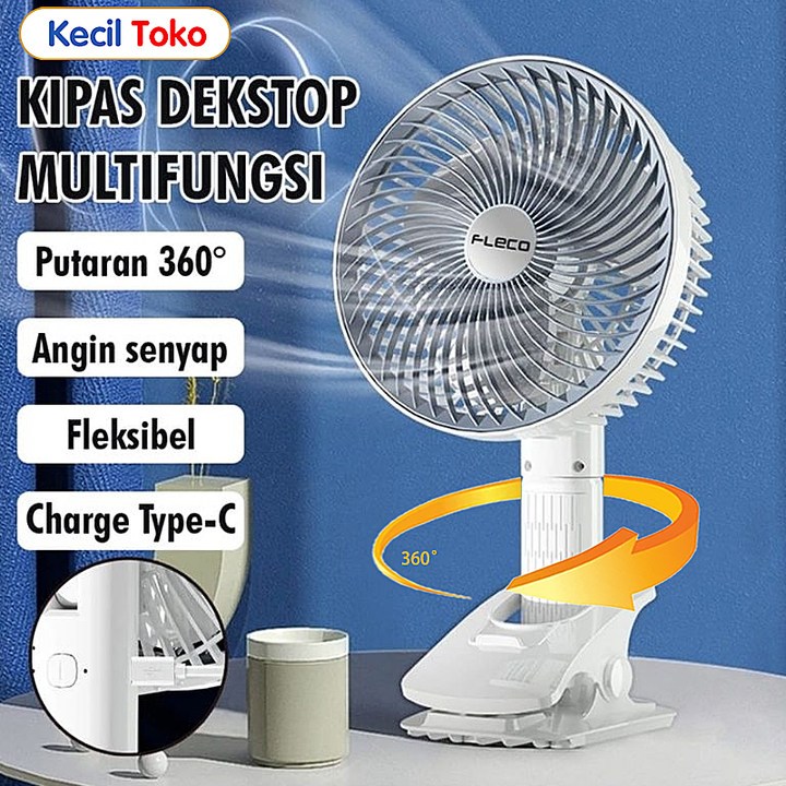 Kipas Angin USB Clip Mini Fan Rotating Kipas Angin Meja Mini Jepit PortableKipas Angin USB Clip Mini