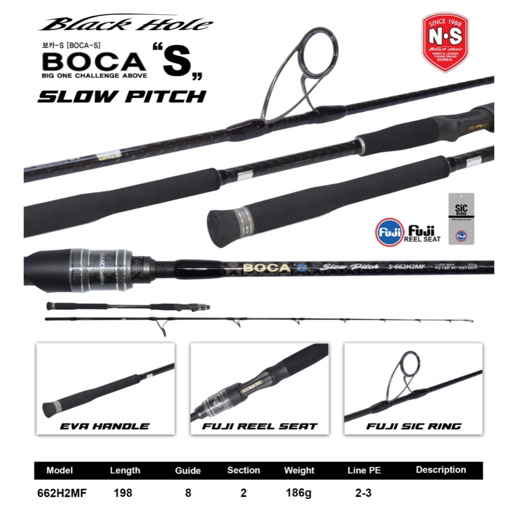 BLACK HOLE by NS Korea BOCA S Slow Pitch Overhead Rod Material 8-Axis - Joran Slow jigging OH made i