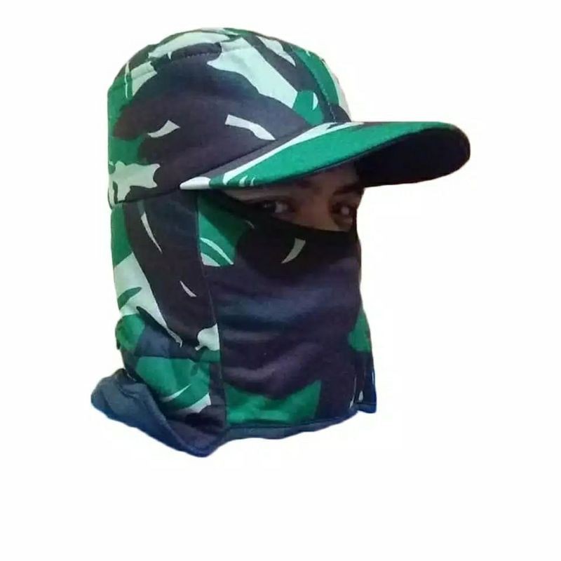 Topi Pancing Jepang Masker Motif Army Loreng