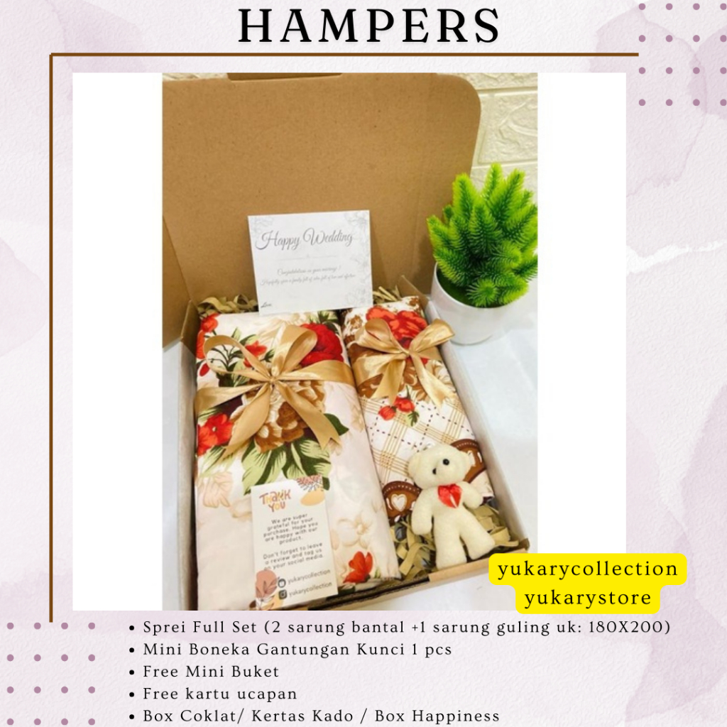 Hampers Sprei / Hampers Wedding / Kado Pernikahan / Hampers Pernikahan / Kado Ulang Tahun/Kado Guru