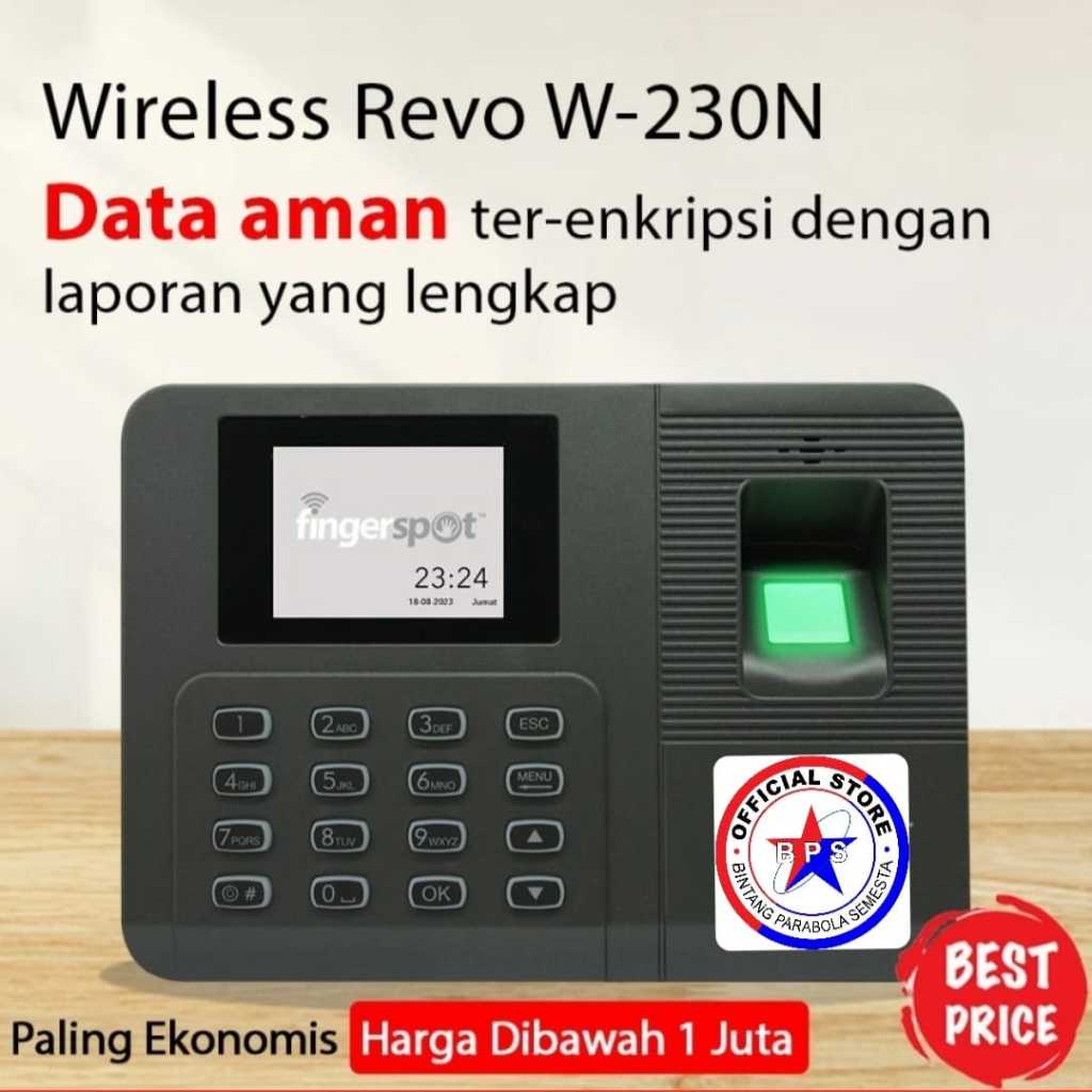 Mesin absensi sidik jari Finger print revo W230N Fingerspot mesin absensi sidik jari wifi network la