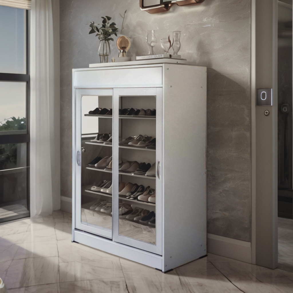 JASMINE - RSS 8036 / Lemari Sepatu Pintu Kaca Geser Murah