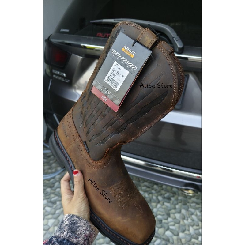 ARIAT Sierra Shock Shield Patriot Steel Toe Work Boot (Safety Shoes) Size: 43 (Baru, Lengkap Box) Bo