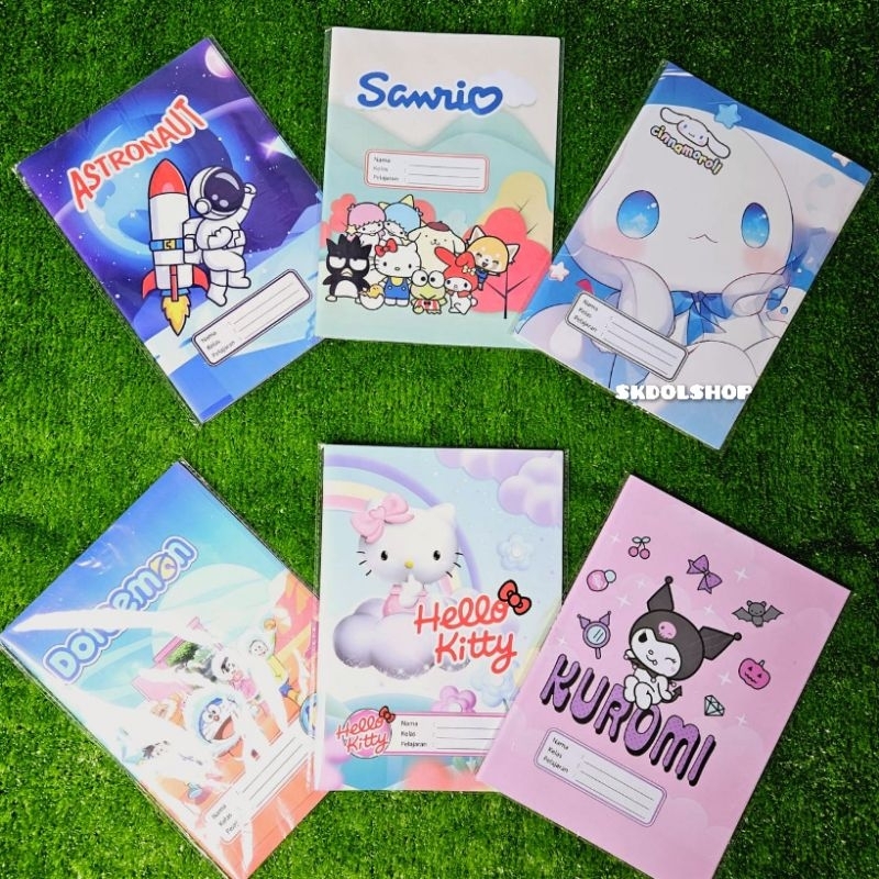 

sampul buku tulis fancy/gambar ukuran kwarto ukuran buku tulis biasa 1 pck isi 20 lembar