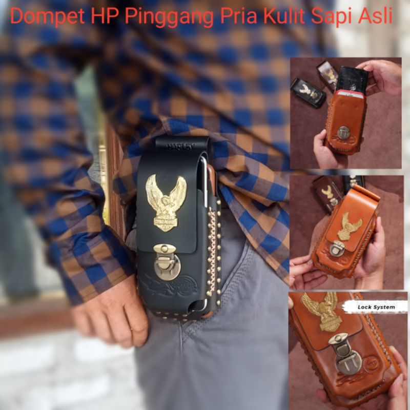 Dompet HP Waistbag Pinggang Pria Kulit Asli isi 2