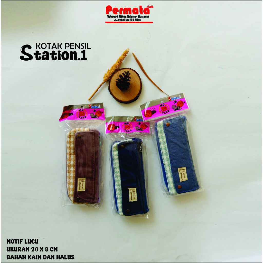 

KOTAK PENSIL/TEMPAT PENSIL STATION.1 BAHAN KATUN LEMBUT 20 X 8 CM