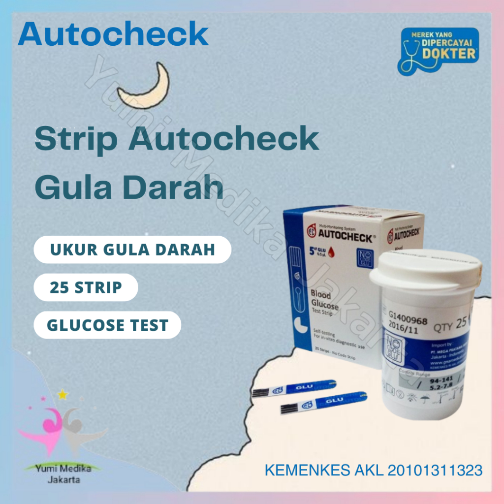 STRIP AUTOCHEK GULA DARAH/STRIP AUTOCHEK GLUCOSE/BLOOD GLUCOSE TEST STRIP
